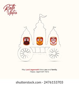 
Ilustración del festival Rath Yatra Lord Jagannath Social Media Post