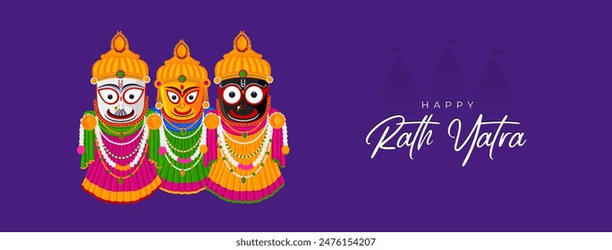 
illustration of Rath Yatra Lord Jagannath festival Social Media Post