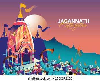 illustration of Rathyatra, Lord Jagannath Puri Odisha god Rathyatra Festiva