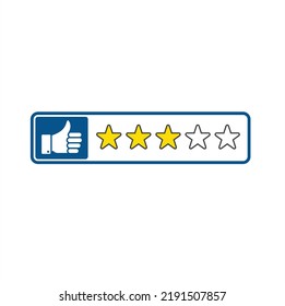 illustration of rating, review icon, vector art.