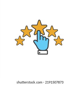 illustration of rating, review icon, vector art.