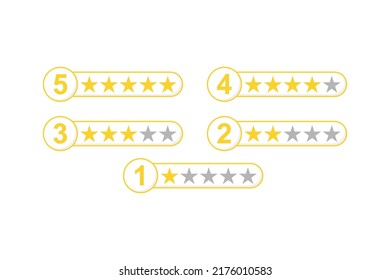 Illustration of a rating star icon for a review product. Collection of icon designs for games, ui, banners, designs for apps, interfaces, game development. flat design vector