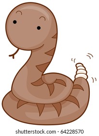 Illustration of a Rattlesnake Rattling its Rattle