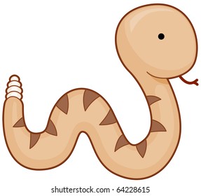 Illustration of a Rattlesnake Slithering on the Ground