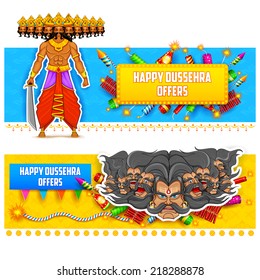 illustration of Ravan in Dussehra advertisment and promotion poster