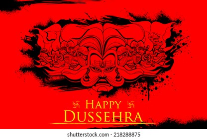 illustration of Ravan with ten heads for Dussehra