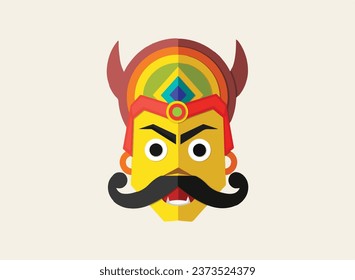 illustration of and Ravana in transparent background in Dussehra Navratri festival of India poster Vector.