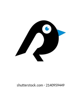 illustration raven bird icon templet