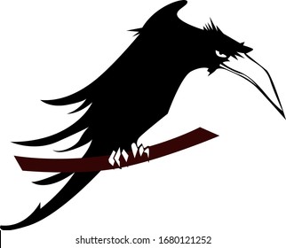 ilustración de icono plano raven