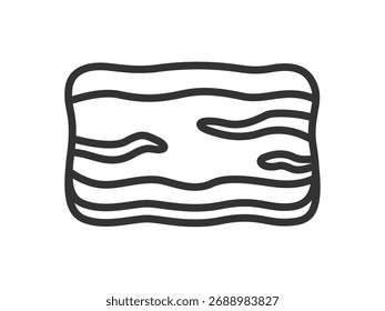 Ilustração de um ícone de fatia de carne crua (desenho).