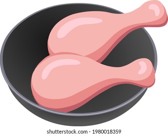 Illustration of Raw chicken drum stick