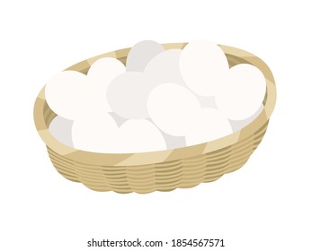 Illustration eines rohen Eis in einem Korb.