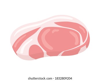 Illustration of raw pork block.