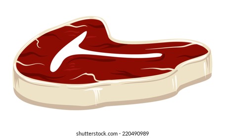 An Illustration of a raw slab of steak