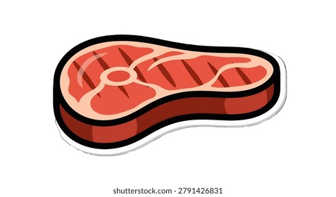 Illustration of a raw steak cut