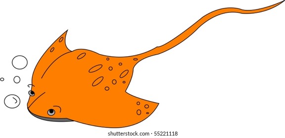 Illustration eines rohen Fischs auf weißem Hintergrund