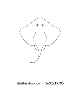Illustration ray fish sea water logo design vector animal