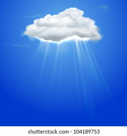 illustration of rays coming out of cloud