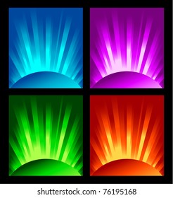 illustration of rays of light in different colors