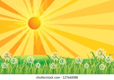 Ilustración de los rayos del sol