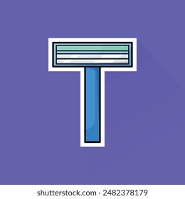 Illustration of Razor Blade in Flat Design