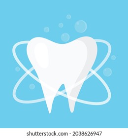 Illustration of a readable healthy tooth. Teeth cleaning concept.