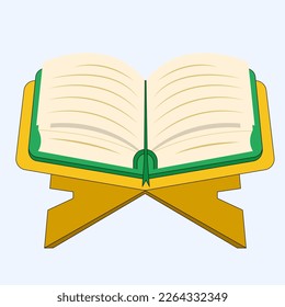 illustration of reading al quran flat vector design