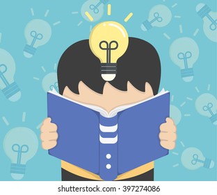 Illustration reading a book 