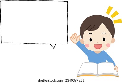 Illustration of reading children and speech bubbles