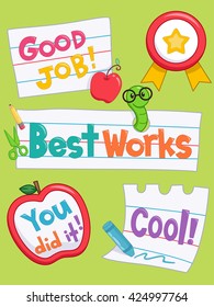 Illustration of Ready to Print Achievement Labels