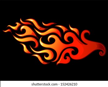 Illustration of Ready to Print Flame Stickers or Tattoo Designs