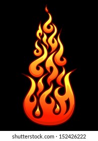 Illustration of Ready to Print Flame Stickers or Tattoo Designs