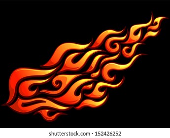 Illustration of Ready to Print Flame Stickers or Tattoo Designs