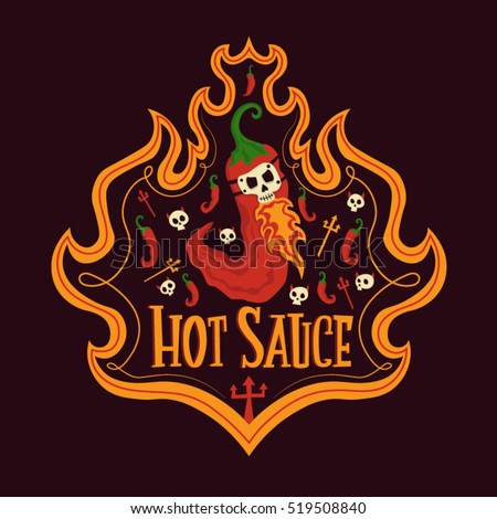 Illustration of Ready to Print Labels for Hot Sauce Bottles Vector