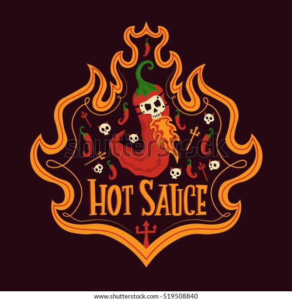 Illustration of Ready to Print Labels for Hot\
Sauce Bottles\
Vector
