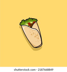 illustration of ready-to-eat delicious food is kebab