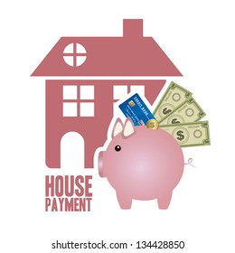 Illustration of real estate icon, conceptual icon with house, vector illustration