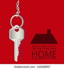 Illustration of real estate icon, conceptual icon with house, vector illustration