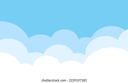 illustration realistic beautiful fluffy clouds blue sky isolated on background.Cartoon minimal style.