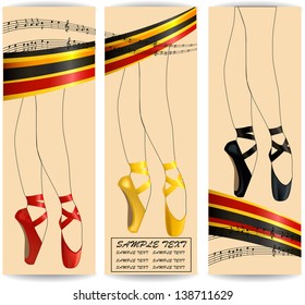 Illustration of realistic black ballet pointes shoes