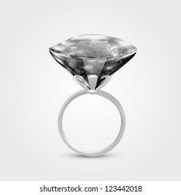 Illustration of realistic black diamond ring