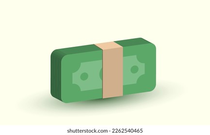 illustration realistic bundles cash icon money 3d creative isolated on background.Realistic vector illustration.