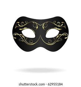 Illustration of realistic carnival or theater mask isolated on white background - vector