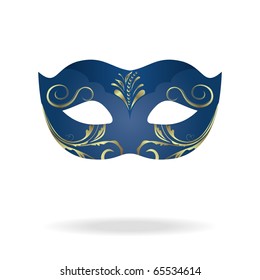 Illustration of realistic carnival or theater mask isolated on white background - vector