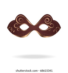 Illustration of realistic carnival or theater mask isolated - vector