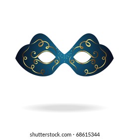 Illustration of realistic carnival or theater mask isolated on white background - vector