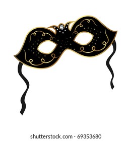 Illustration realistic carnival or theater mask isolated on white background - vector