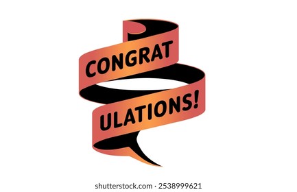 illustration of Realistic congratulations Sale Ribbon Banner Template with Explosion Effect