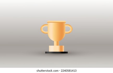 Illustration realistischer Golden Trophy Champion 3d Symbol einzeln auf Hintergrund.Realistische Vektorgrafik.