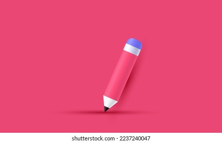 illustration realistic icon 3d pencil great design any purposes isolated on background.Realistic vector illustration.